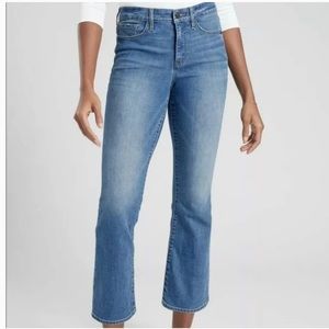 Athleta Sculptek Crop Kick Jean Morro Wash Blue High Rise Jeans